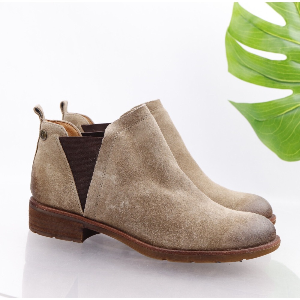 Sofft Womens Bergamo Boots Size 9 Tan Suede Ankle Bootie Pull On Chelsea Comfort
